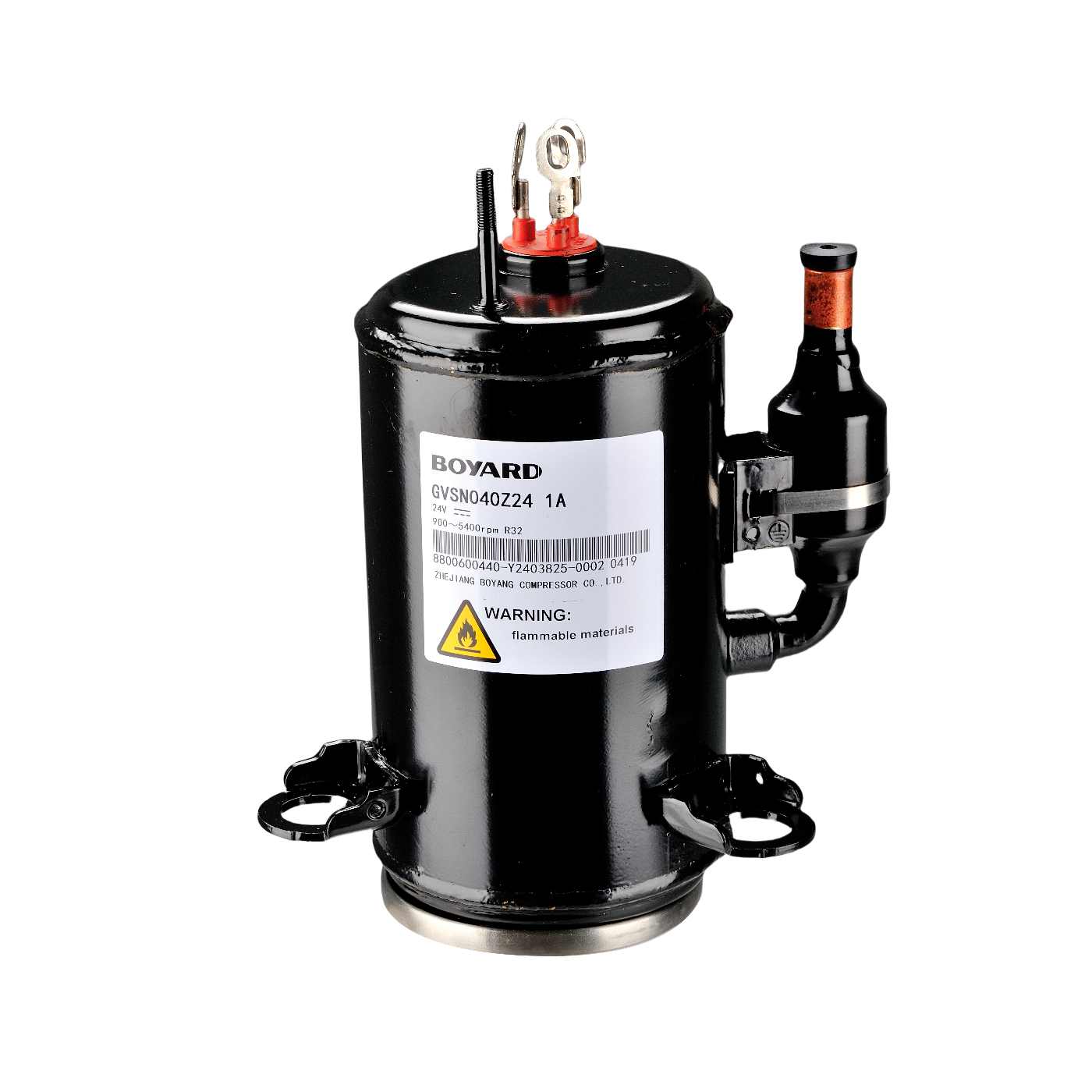 HBP/MBP, 4.0cc, 24V DC, R1234yf/R513A/R134a, Twin Cylinder, BLDC Compressor 36 HBP/MBP, 4.0cc, 24V DC, R1234yf/R513A/R134a, Twin Cylinder, BLDC Compressor